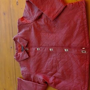 Dialogue Quilted Red Jacket With Twist Clasp 1X